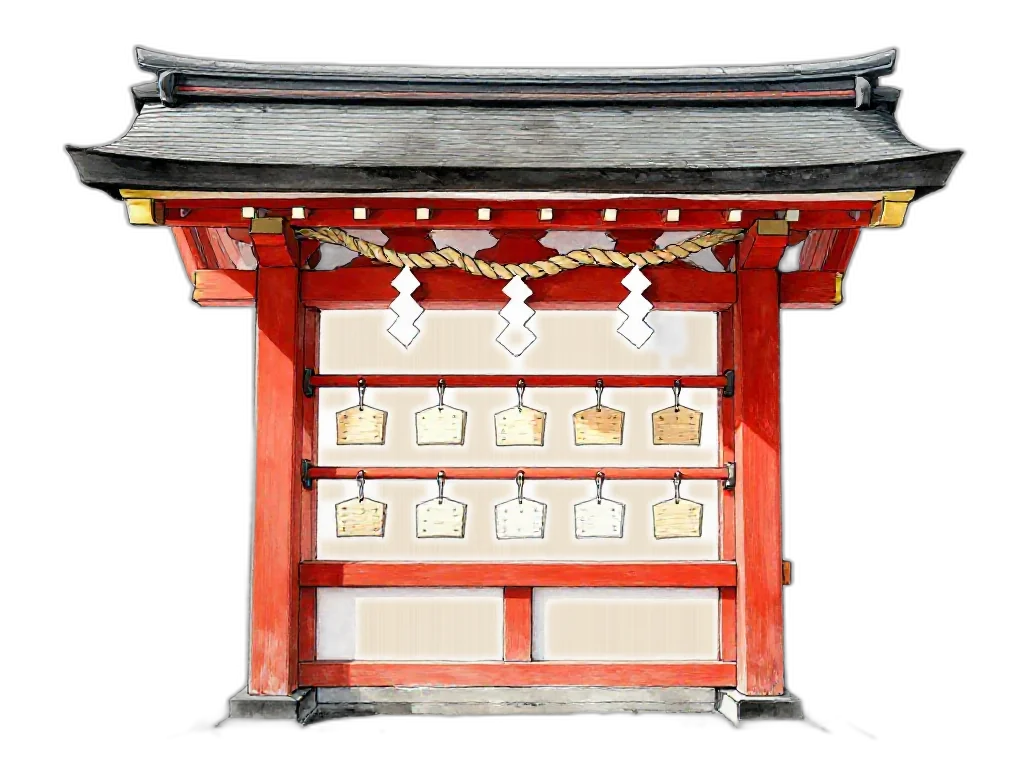 A shrine ema rack